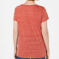 Camiseta feminina pequena com estampa estilo &amp; co laranja escuro tamanho pequeno grande