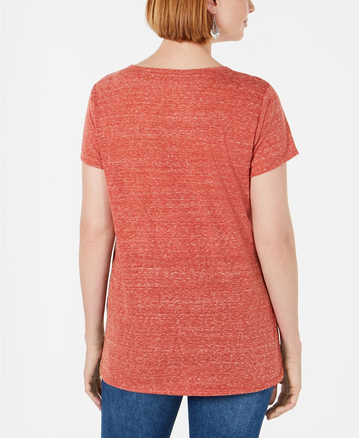 Camiseta feminina pequena com estampa estilo &amp; co laranja escuro tamanho pequeno grande