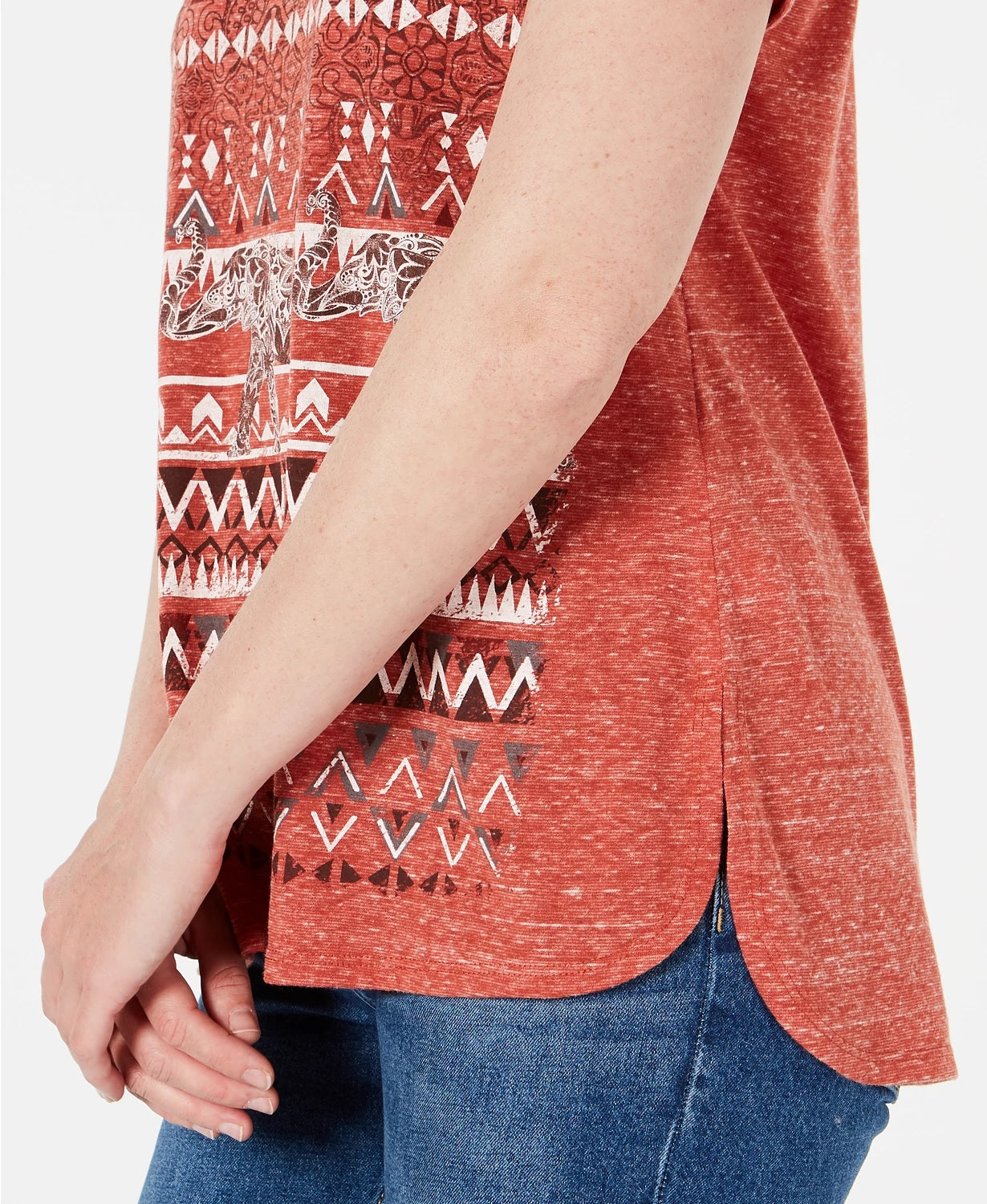 Camiseta feminina pequena com estampa estilo &amp; co laranja escuro tamanho pequeno grande
