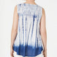 Blusa sem mangas com estampa tie-dye feminina Style &amp; Co, branca, tamanho extra pequeno