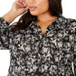 Blusa peplum feminina plus size com estampa floral, estilo &amp; co, sombra, flor, tamanho 2, extra grande