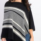 Poncho feminino listrado de caxemira Charter Club Chevron, preto, tamanho regular