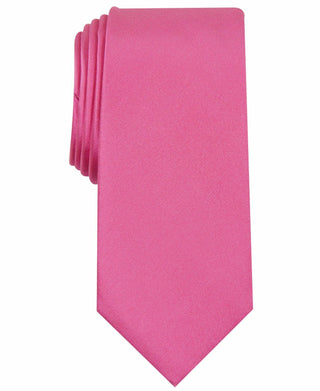 Gravata Alfani Masculina Slim com Textura Sólida Rosa Tamanho Regular