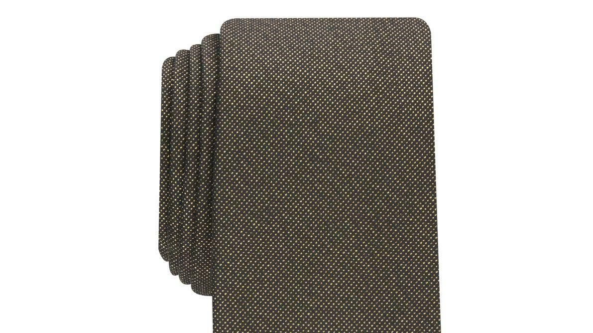 Gravata Alfani Masculina Slim com Textura Sólida Amarelo Escuro Tamanho Regular