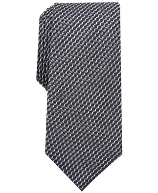 Gravata Alfani Masculina Neat Slim Preta Tamanho Regular