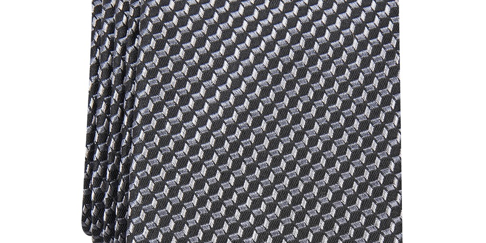 Gravata Alfani Masculina Neat Slim Preta Tamanho Regular