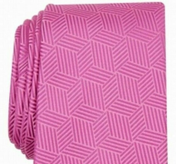 Gravata geométrica masculina Alfani rosa tamanho regular