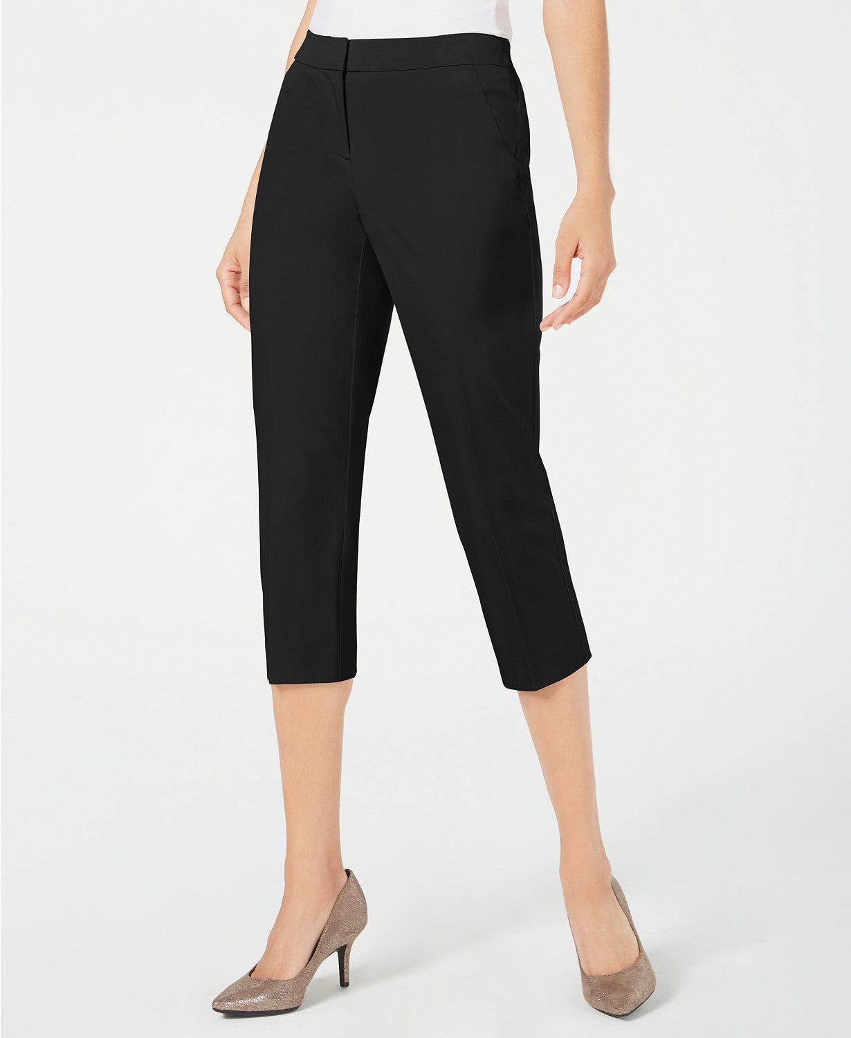 Calça Capri Alfani Feminina Reta Preta Tamanho 8