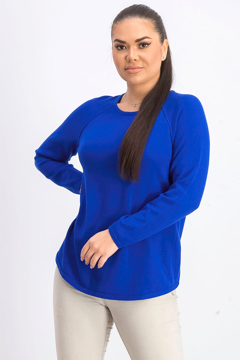 Karen Scott Suéter Feminino de Algodão Petite Azul Tamanho Petite Médio