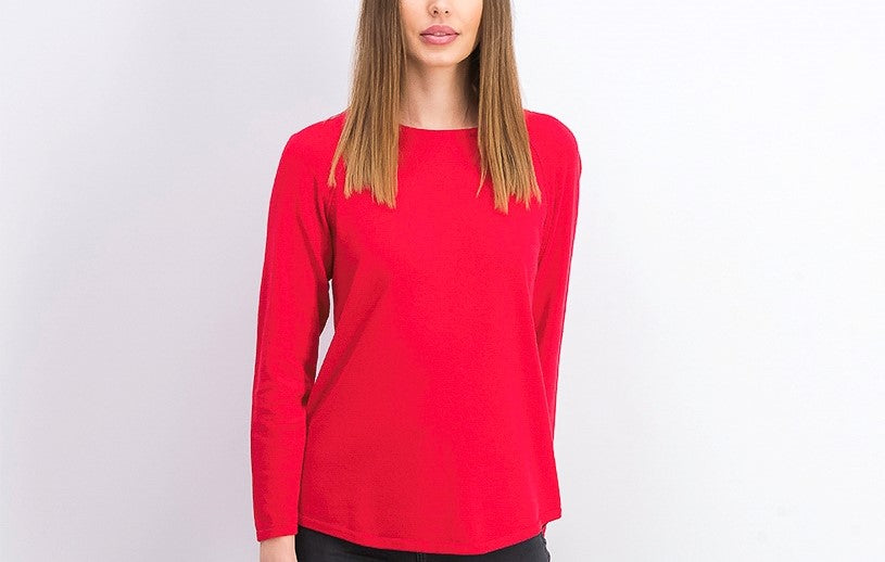 Karen Scott Suéter Feminino de Algodão Petite Vermelho Tamanho Petit