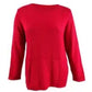 Karen Scott Suéter feminino plus size de algodão com bainha curva, vermelho brilhante, tamanho 3X