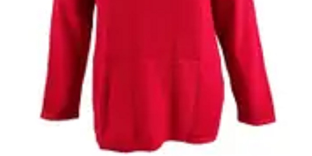 Karen Scott Suéter feminino plus size de algodão com bainha curva, vermelho brilhante, tamanho 3X