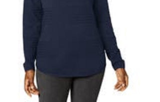 Karen Scott Suéter Feminino Curvo Azul Escuro Tamanho P