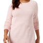 Suéter feminino Karen Scott com bainha curva, roxo, tamanho extra grande