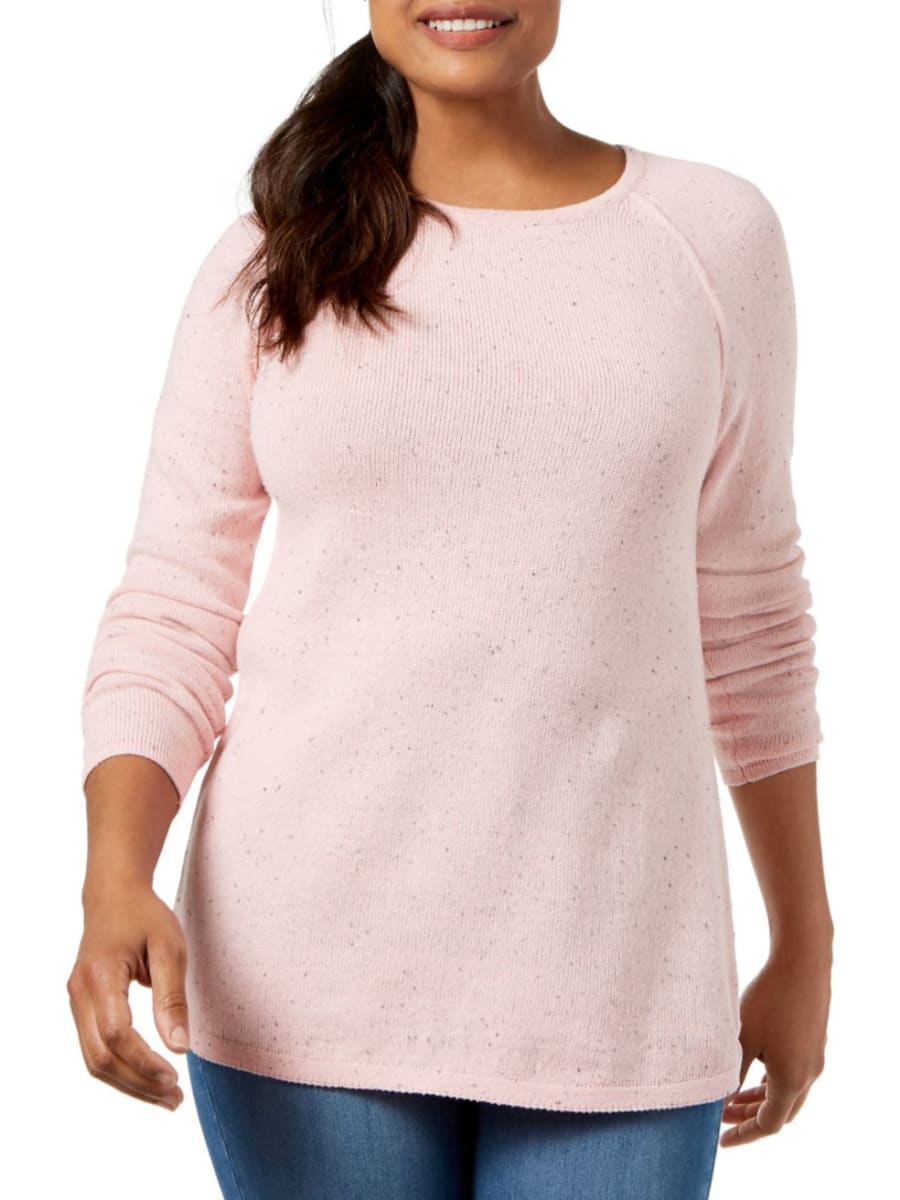 Suéter feminino Karen Scott com bainha curva, roxo, tamanho extra grande