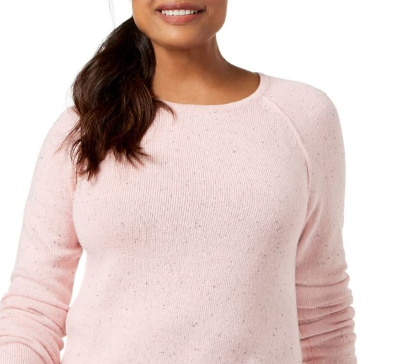 Suéter feminino Karen Scott com bainha curva, roxo, tamanho extra grande