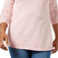 Suéter feminino Karen Scott com bainha curva, roxo, tamanho extra grande