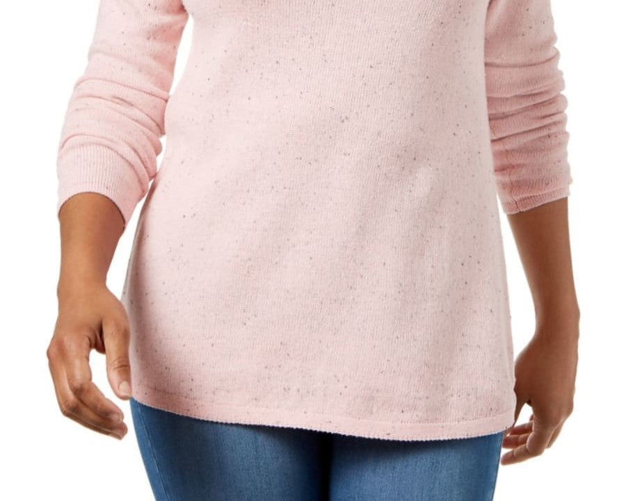 Suéter feminino Karen Scott com bainha curva, roxo, tamanho extra grande