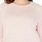 Suéter feminino Karen Scott com bainha curva, rosa, tamanho XX-G
