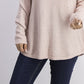 Suéter feminino Karen Scott com bainha curva Ks Tea Rose Nep tamanho extra grande