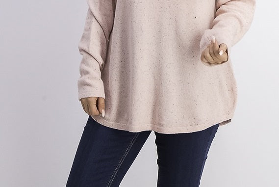 Suéter feminino Karen Scott com bainha curva Ks Tea Rose Nep tamanho extra grande