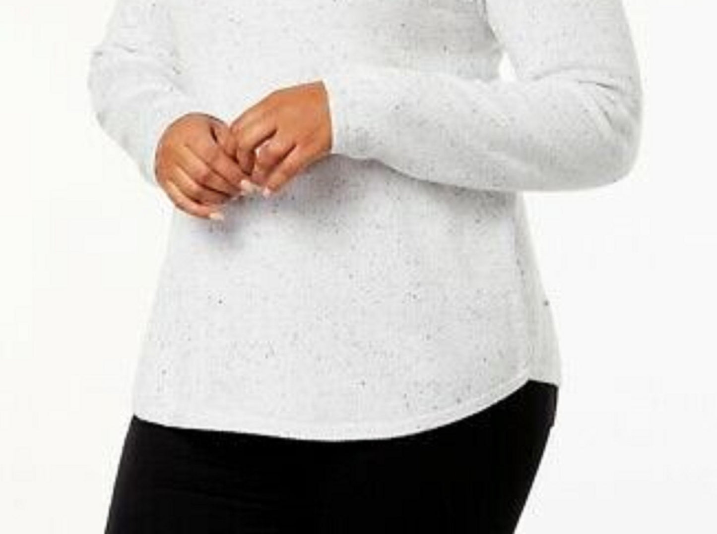 Suéter feminino Karen Scott com bainha curva, tamanho natural, extra grande