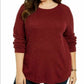 Karen Scott Suéter Feminino Petite Manga Longa Bainha Curva Vermelho Tamanho Petite X-Large