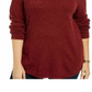 Karen Scott Suéter Feminino Petite Manga Longa Bainha Curva Vermelho Tamanho Petite X-Large