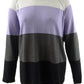 Karen Scott Suéter Feminino Colorblocked Roxo Tamanho Grande
