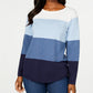 Karen Scott Suéter Feminino Colorblocked Roxo Médio Tamanho P