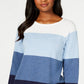 Karen Scott Suéter Feminino Colorblocked Roxo Médio Tamanho P