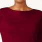 Karen Scott Blusa de algodão feminina com decote canoa, tamanho extra grande, vinho