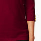 Karen Scott Blusa de algodão feminina com decote canoa, tamanho extra grande, vinho
