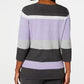 Karen Scott Suéter feminino listrado com decote canoa, roxo, tamanho 2, extra grande