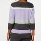 Karen Scott Suéter feminino listrado com decote canoa, roxo, tamanho extragrande