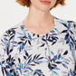 Karen Scott Cardigan Feminino Estampado de Folhas Cinza Tamanho P