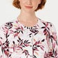 Cardigan feminino com estampa de folhas Karen Scott, branco, tamanho médio