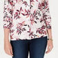 Karen Scott Cardigan Feminino Estampado de Folhas Branco Tamanho P