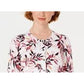 Cardigan feminino com estampa de folhas Karen Scott, branco, tamanho extragrande