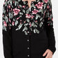 Cardigan feminino com estampa floral Karen Scott, preto, tamanho XS