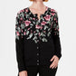 Cardigan feminino com estampa floral Karen Scott, preto, tamanho XS