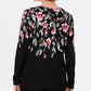 Cardigan feminino com estampa floral Karen Scott, preto, tamanho XS