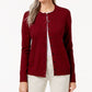 Karen Scott Cardigan Feminino com Botões Novo Vermelho Tamanho P