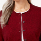 Karen Scott Cardigan Feminino com Botões Novo Vermelho Tamanho P