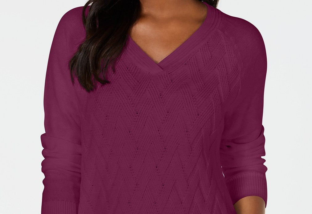 Karen Scott Suéter Feminino Ponto Cesto Roxo Tamanho Médio