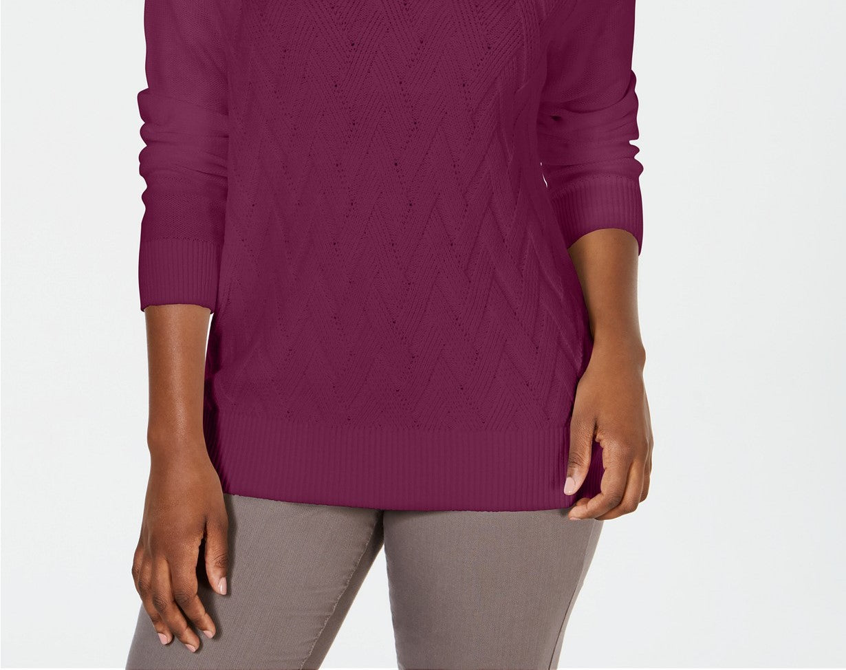 Karen Scott Suéter Feminino Ponto Cesto Roxo Tamanho Médio