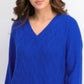 Karen Scott Suéter Feminino Basket Stitch Azul Brilhante Tamanho XS