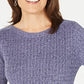 Karen Scott Suéter de algodão com gola canoa feminino, roxo, tamanho extragrande