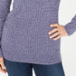 Karen Scott Suéter de algodão com gola canoa feminino, roxo, tamanho extragrande
