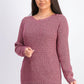 Karen Scott Suéter Feminino Gola Canoa Chenille Vermelho Tamanho Médio